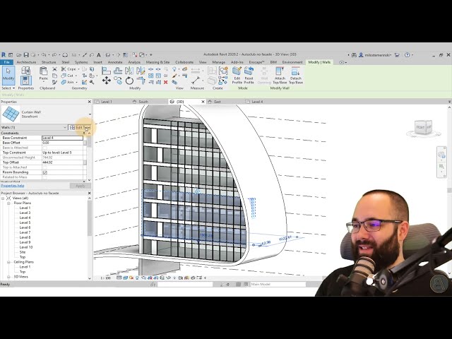 فیلم آموزشی: آموزش دیوارهای پرده پیشرفته در Revit با زیرنویس فارسی