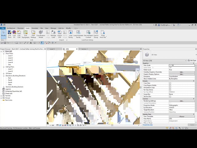 فیلم آموزشی: Revit 2021 Rafter شیبدار اتصال سقف به Dormer Rafters با زیرنویس فارسی