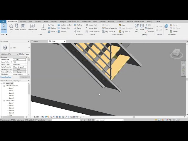 فیلم آموزشی: تغییر ساپورت پله در Revit (برش انتهایی پایین)