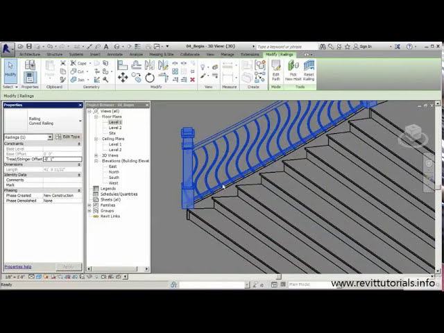 فیلم آموزشی: Revit Stairs Tutorial #4 - کار با قرار دادن نرده و ساختار ریلی با زیرنویس فارسی