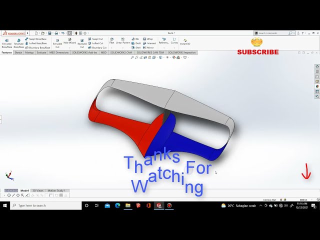 فیلم آموزشی: طراحی بدنه بال ادامه دار پهپاد/گلایدر با نرم افزار SolidWorks با زیرنویس فارسی