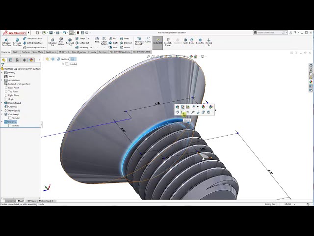 فیلم آموزشی: پیچ سر تخت 6x10mm| آموزش Solidworks