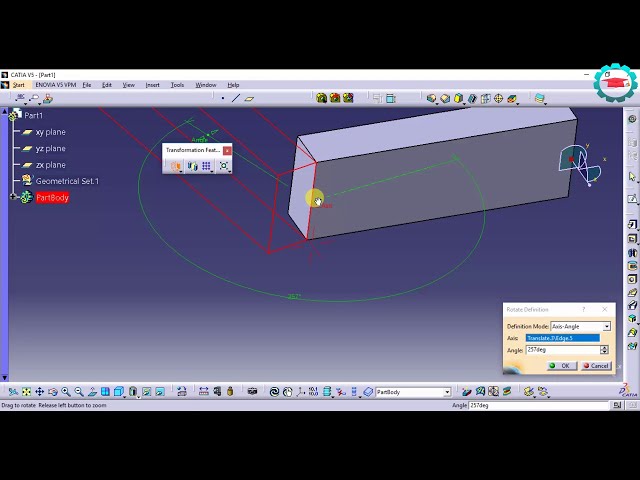 فیلم آموزشی: 48. چرخش و ترجمه - طراحی قطعه CATIA