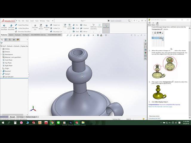 فیلم آموزشی: آموزش ویژگی‌های Revolve و Sweep (Solidworks)