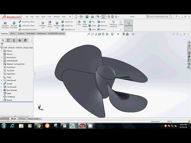 فیلم آموزشی: طراحی تیغه فن در آموزش Solidworks