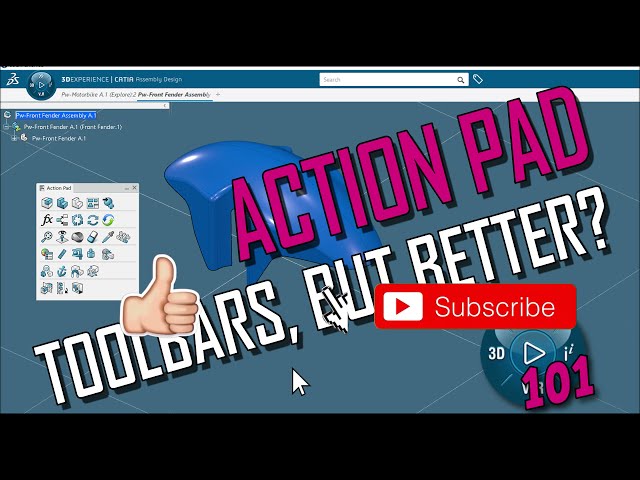 فیلم آموزشی: 3DX 101: Action Pad، نوار ابزار CATIA 3DX اما بهتر است؟ با زیرنویس فارسی