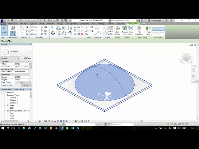 فیلم آموزشی: Revit 2016 Create Dome Roof by face