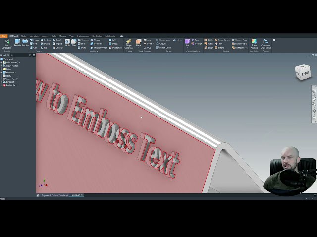 فیلم آموزشی: حکاکی/حک زدن متن سه بعدی | Autodesk Inventor 2021 | آموزش با زیرنویس فارسی