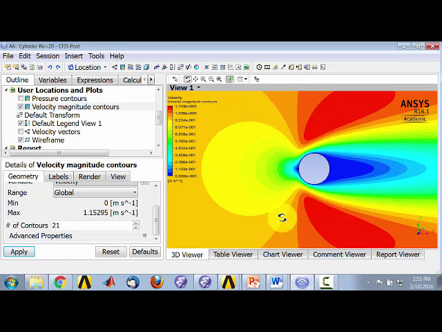 فیلم آموزشی: جریان سیلندر با استفاده از Ansys CFD-Post - خطوط اندازه سرعت با زیرنویس فارسی