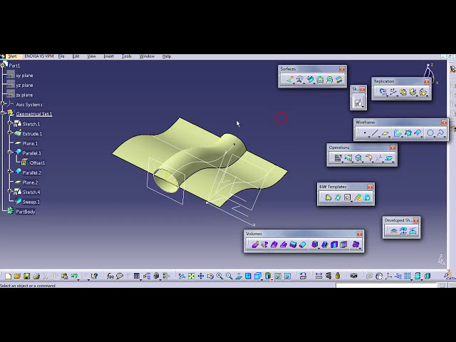 فیلم آموزشی: منحنی موازی تقاطع CATIA V5 با زیرنویس فارسی