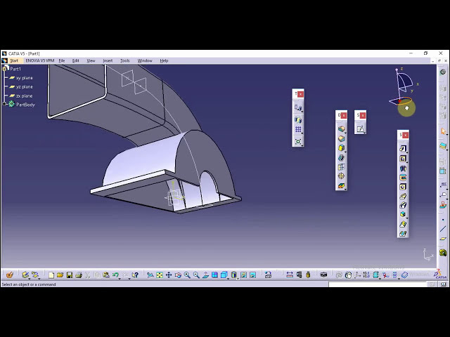 فیلم آموزشی: طراحی محفظه بالایی دمنده در Catia V5 #2