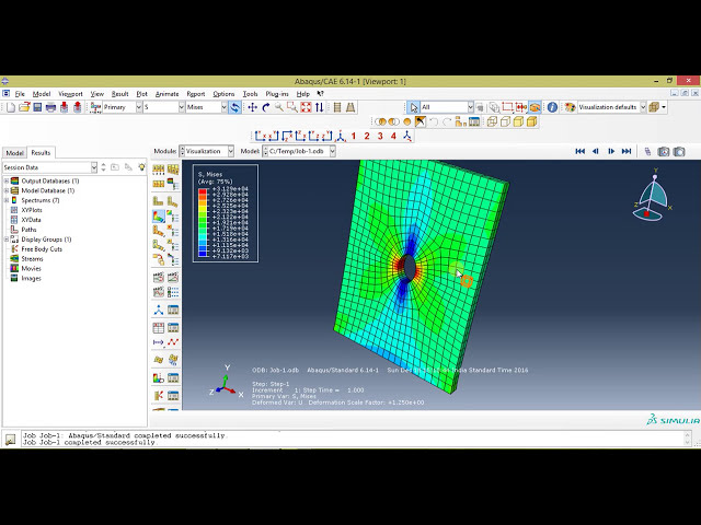 فیلم آموزشی: فیلم های آموزشی Abaqus- صفحه سه بعدی با سوراخ با استفاده از Abaqus 6.14 در معرض جابجایی