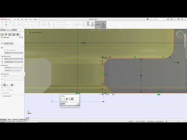 فیلم آموزشی: SolidWorks Sketch Diameters for Revolves با زیرنویس فارسی