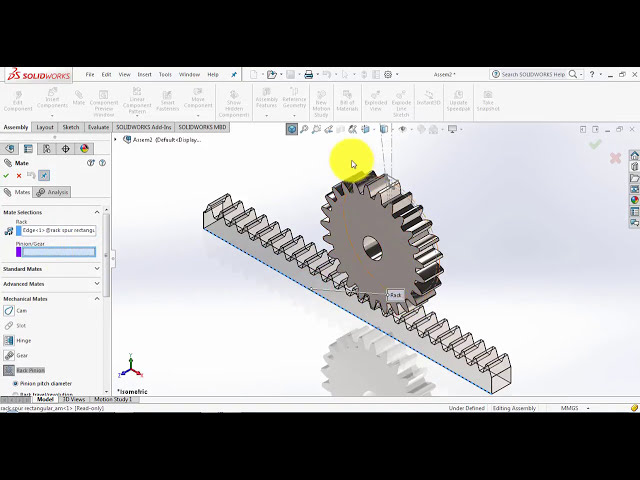 فیلم آموزشی: ⚡ آموزش SOLIDWORKS #12 || مکانیزم قفسه و پینیون را با حرکت در solidworks طراحی کنید.