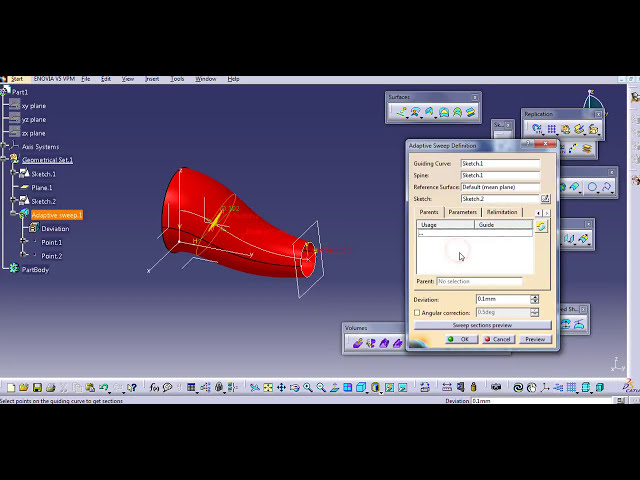 فیلم آموزشی: SWEEP ADAPTIVE CATIA V5 با زیرنویس فارسی