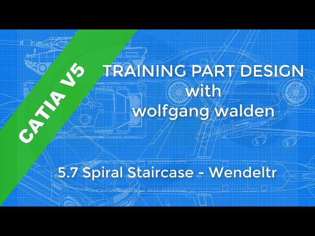 فیلم آموزشی: 5.7 Spiral Staircase - Wendeltreppe - Catia v5 Training - Part Design با زیرنویس فارسی