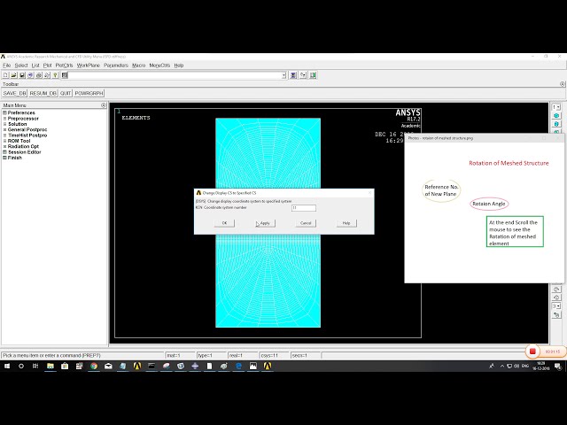 فیلم آموزشی: چرخش ساختار مشبک در APDL ANSYS