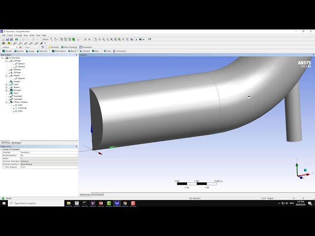 فیلم آموزشی: ساخت هندسه آرنج مخلوط در ANSYS Design Modeler 2019 R3 - 10