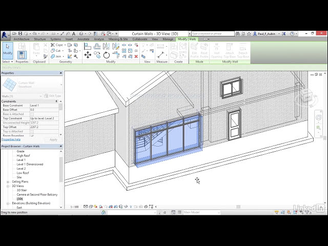 فیلم آموزشی: 32) افزودن دیوارهای پرده (REVIT 2017) با زیرنویس فارسی