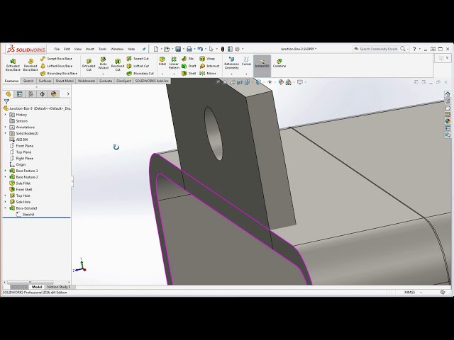 فیلم آموزشی: 16 SolidWorks - جعبه اتصال - زاویه پیش نویس، تبدیل موجودیت ها، طرح تراز، لبه پنهان ابعاد با زیرنویس فارسی