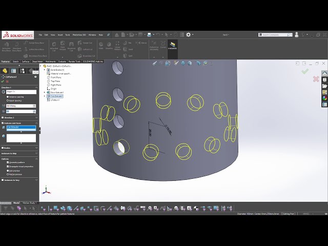 فیلم آموزشی: آموزش مبانی Solidworks - الگوی خطی و دایره ای با زیرنویس فارسی