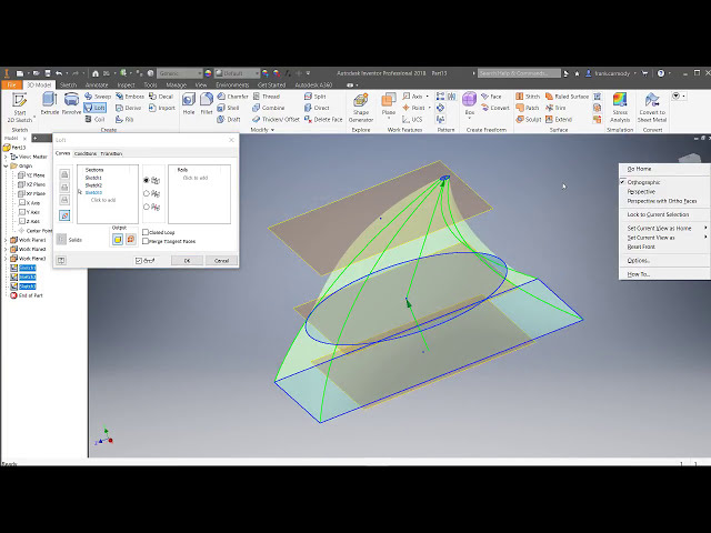 فیلم آموزشی: Autodesk Inventor 2018: 9: 3D Loft با زیرنویس فارسی