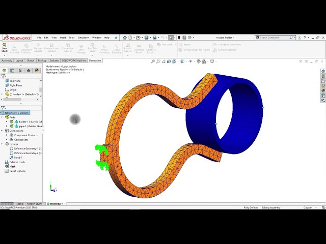 فیلم آموزشی: تجزیه و تحلیل تماس غیر خطی هایپر الاستیک در SOLIDWORKS با زیرنویس فارسی