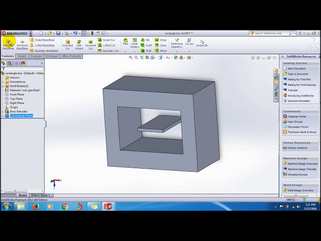 فیلم آموزشی: آموزش ویژگی SolidWorks Extrude Cut Thin | آموزش ویدیویی SolidWorks برای مبتدیان با زیرنویس فارسی