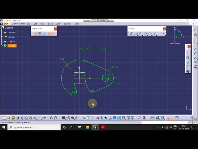 فیلم آموزشی: تمرین CATIA Sketcher - Sketch 8