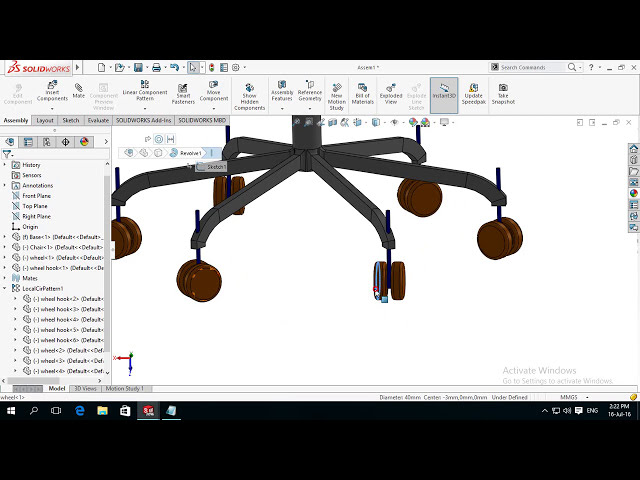 فیلم آموزشی: آموزش مدلسازی صندلی اداری SolidWorks 4/4