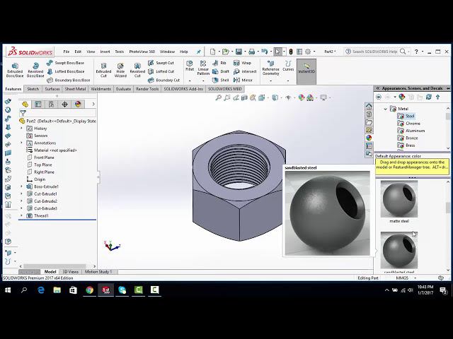 فیلم آموزشی: آموزش Solidworks نحوه کشیدن مهره M12 با زیرنویس فارسی