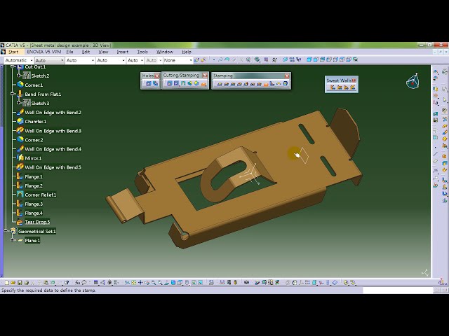 فیلم آموزشی: Catia V5 - نمونه طراحی ورق فلزی 01