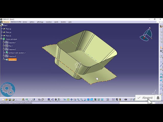 فیلم آموزشی: آموزش CATIA // SURFACE 1: MULTI-SECTION SURFACE & ExTRUSION با زیرنویس فارسی