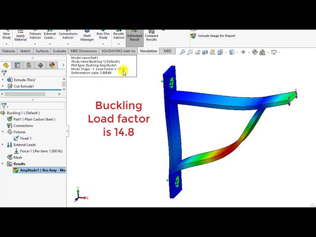 فیلم آموزشی: شبیه سازی Solidworks 111: تجزیه و تحلیل کمانش یک پایه