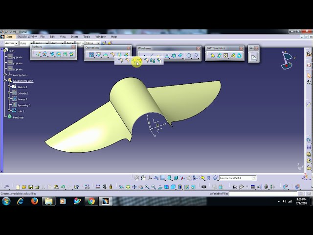 فیلم آموزشی: CATIA V5 - SURFACING - SWEEP با دستور سطح مرجع با زیرنویس فارسی