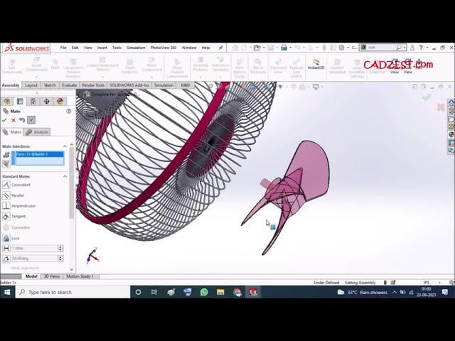 فیلم آموزشی: نحوه طراحی تیغه فن در Solidworks با زیرنویس فارسی