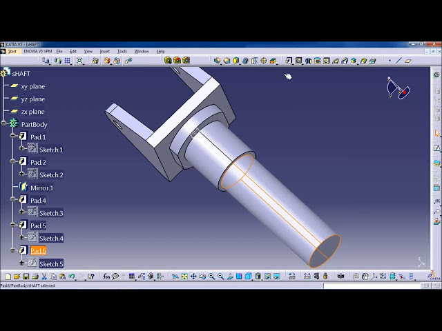 فیلم آموزشی: آموزش CATIA V5/V6 | طراحی قطعه شفت گام به گام با زیرنویس فارسی