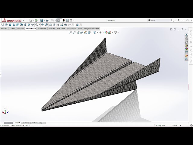 فیلم آموزشی: آموزش Solidworks مدلسازی هواپیمای کاغذی (چگونه ورق فلز کنیم)