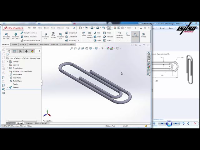 فیلم آموزشی: نحوه کشیدن گیره کاغذ در SOLIDWORKS