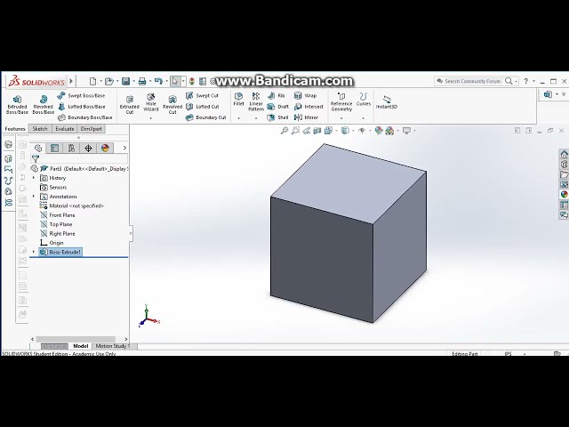 فیلم آموزشی: آموزش Solidworks | پایه 3 نحوه ساخت مکعب در SolidWorks