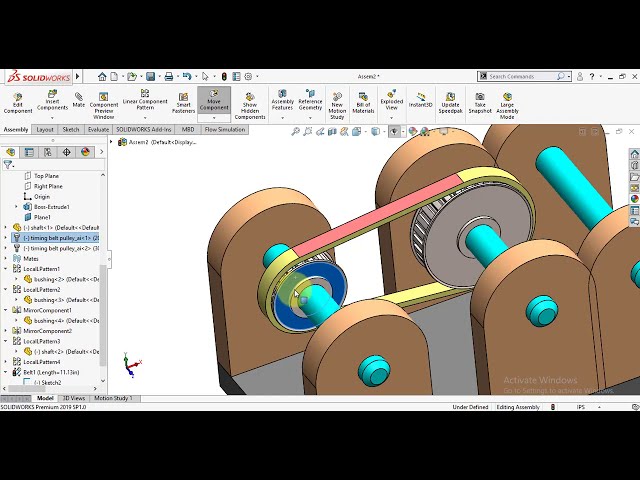 فیلم آموزشی: آموزش طراحی مکانیزم Solidworks: انتقال نیرو با چرخ دنده و قرقره با زیرنویس فارسی