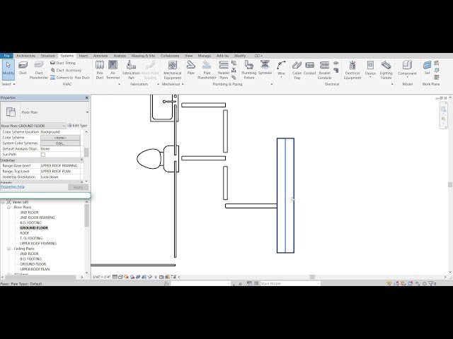 فیلم آموزشی: طرح لوله کشی سه بعدی - Autodesk Revit 2018 - قسمت 1 با زیرنویس فارسی