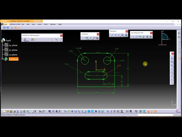 فیلم آموزشی: نحوه ترسیم طرح کاملاً محدود در Catia V5