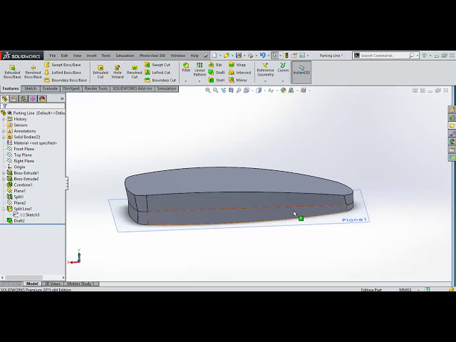 فیلم آموزشی: نحوه ایجاد پیش نویس خط جدایی در SolidWorks