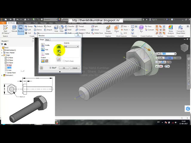 فیلم آموزشی: آموزش ساخت پیچ شش ضلعی توسط Autodesk Inventor 2017