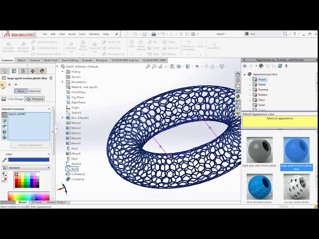 فیلم آموزشی: Torus با مش شش ضلعی در Solidworks 2016