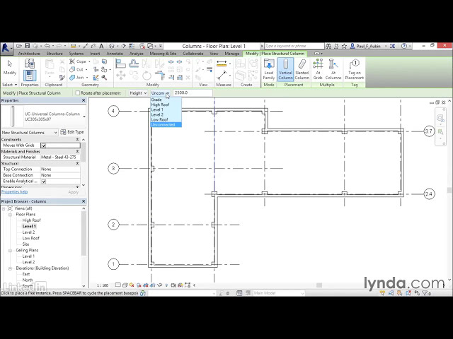 فیلم آموزشی: 12) اضافه کردن ستون ها (REVIT 2017) با زیرنویس فارسی