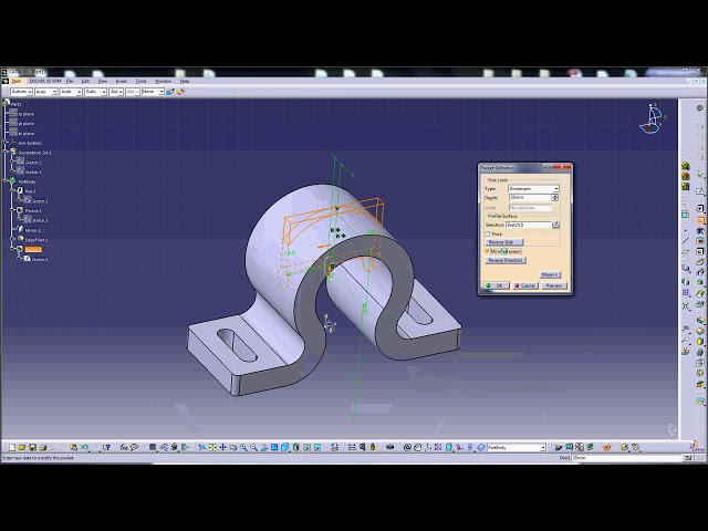 فیلم آموزشی: آموزش CATIA V5 مبتدی شماره 9 - طراحی، پد، سوراخ، آینه، تولید سطح کروی