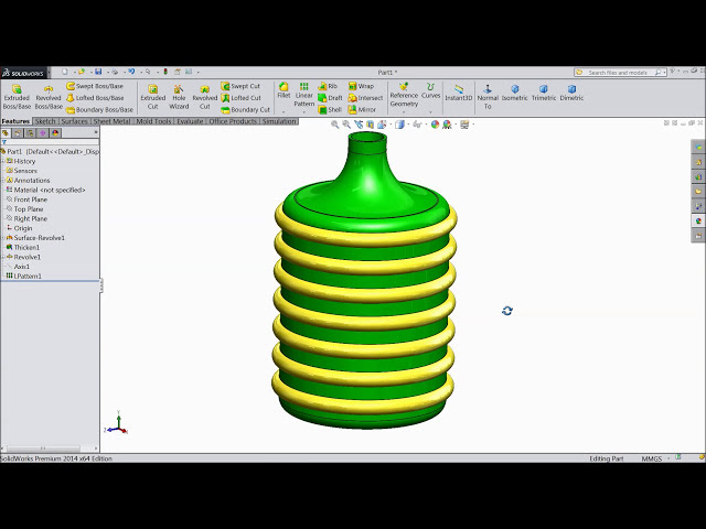 فیلم آموزشی: آموزش SolidWorks بطری آب با زیرنویس فارسی