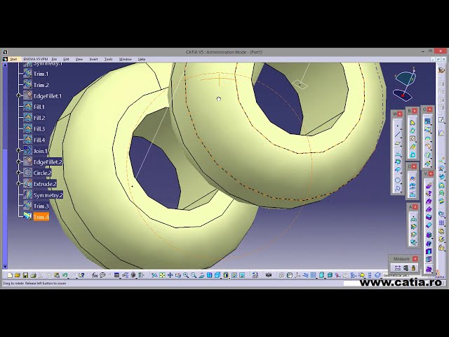 فیلم آموزشی: نحوه ایجاد یک قطعه مکانیکی با استفاده از CATIA Generative Shape Design و Part Design 63